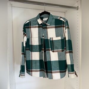 Zara Green and Cream Checkered Shirt